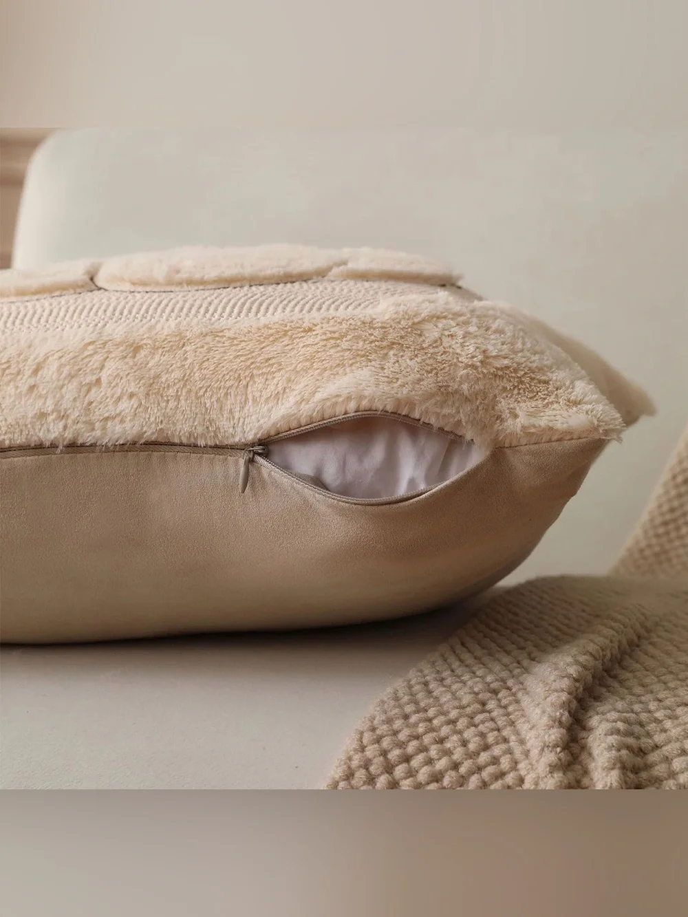 NWT Fall Pillow Covers 18x18 2 Pack Beige Pumpkin